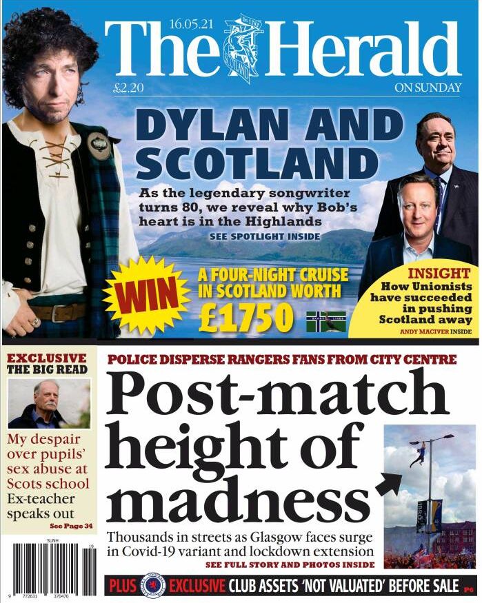 the herald Bob Dylan front cover