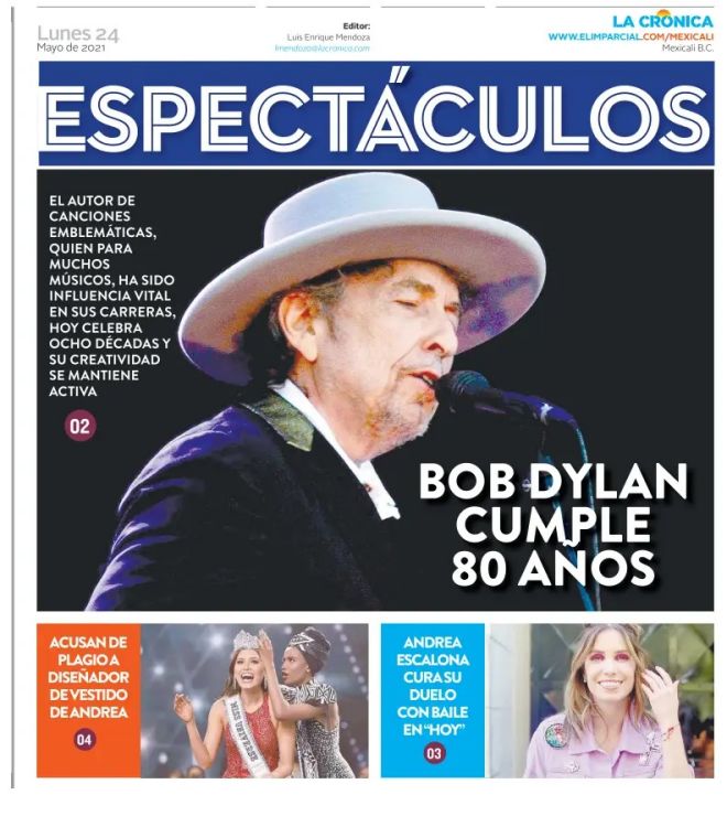 cronica 24 05 21 Bob Dylan front cover
