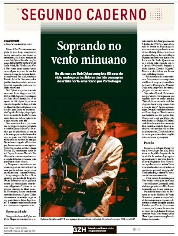 reo hora magazine Bob Dylan cover story