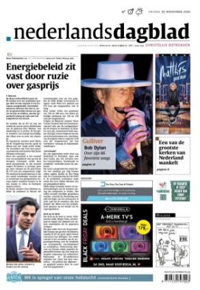 nederlands dagblad Bob Dylan front cover