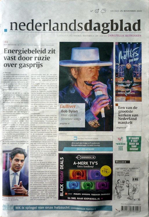 nederlands dagblad Bob Dylan front cover