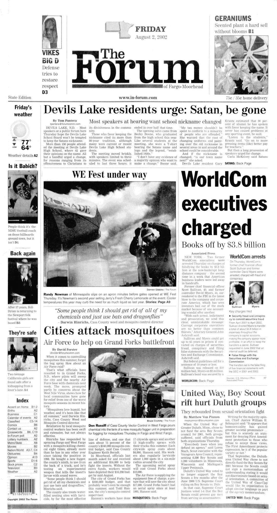 THE FORUM OF FARGO MOORHEAD Bob Dylan front cover