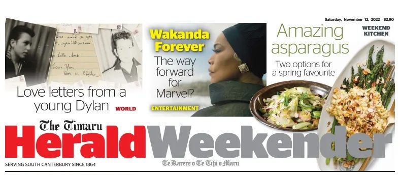 The Timaru Herald Bob Dylan front cover