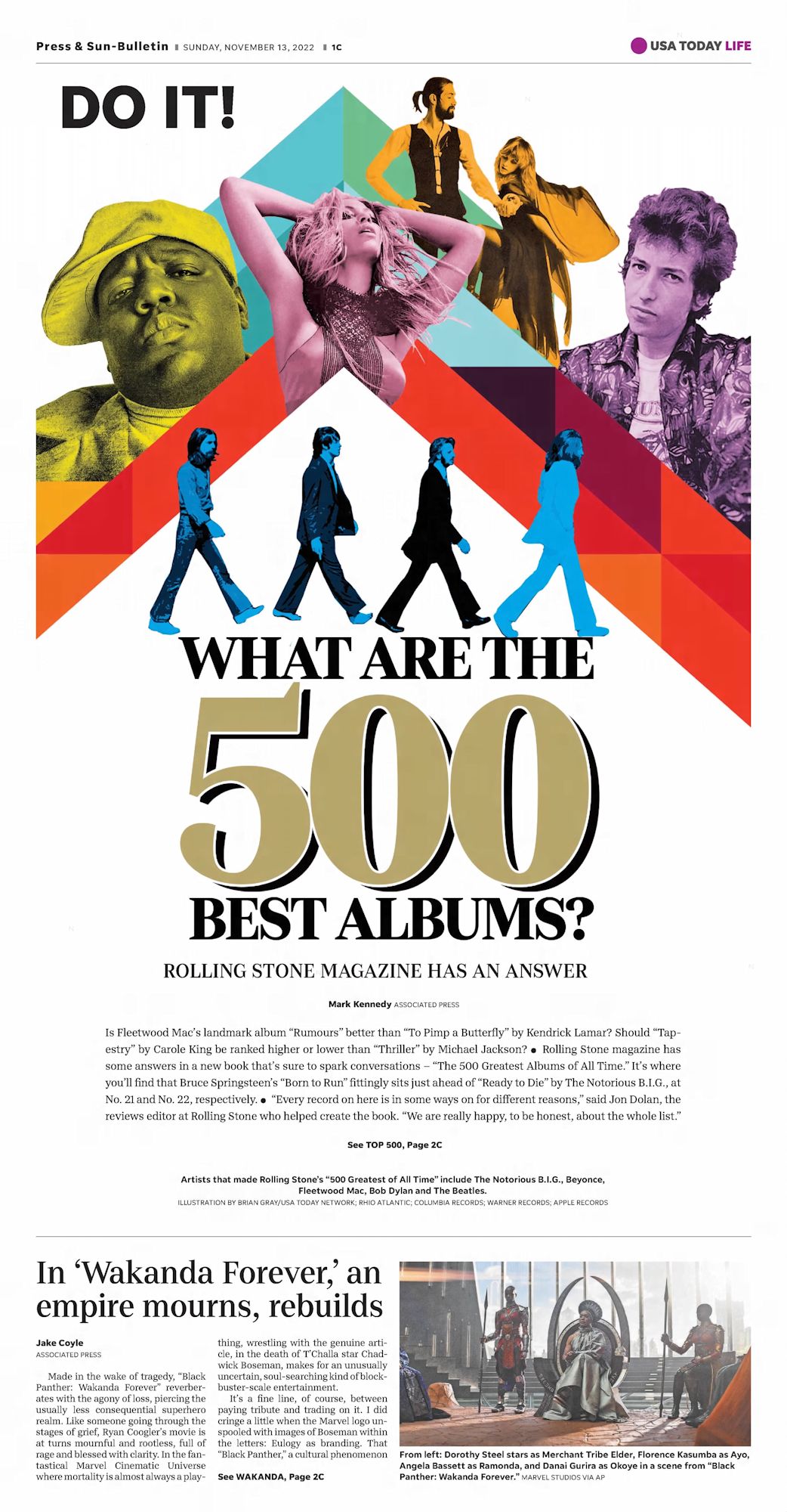 Press & Sun Bulletin Bob Dylan front cover