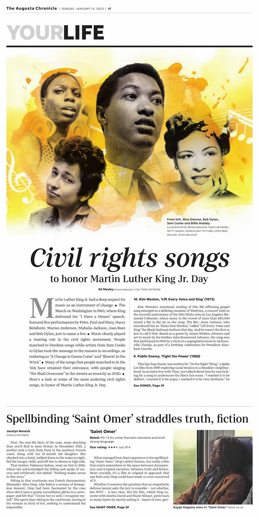 Portland press herald Bob Dylan front cover
