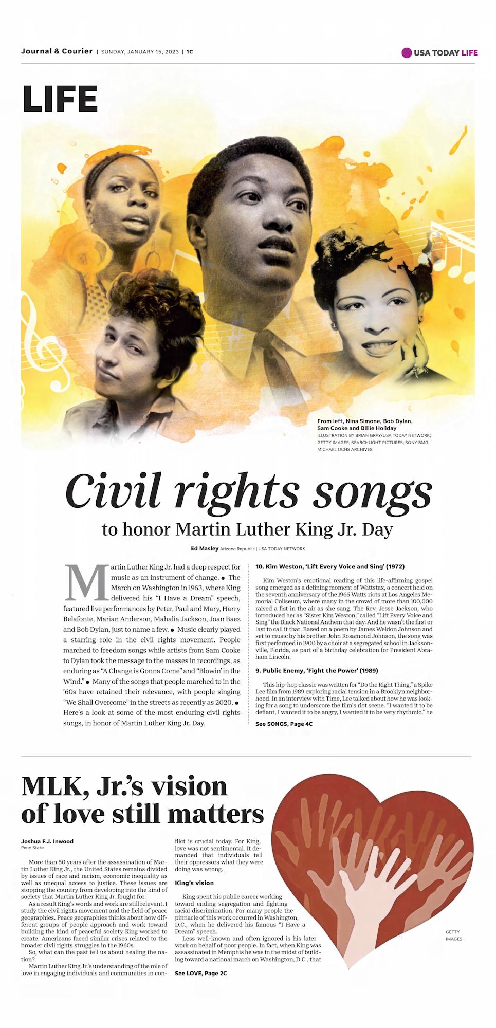 journal and courrier Bob Dylan front cover