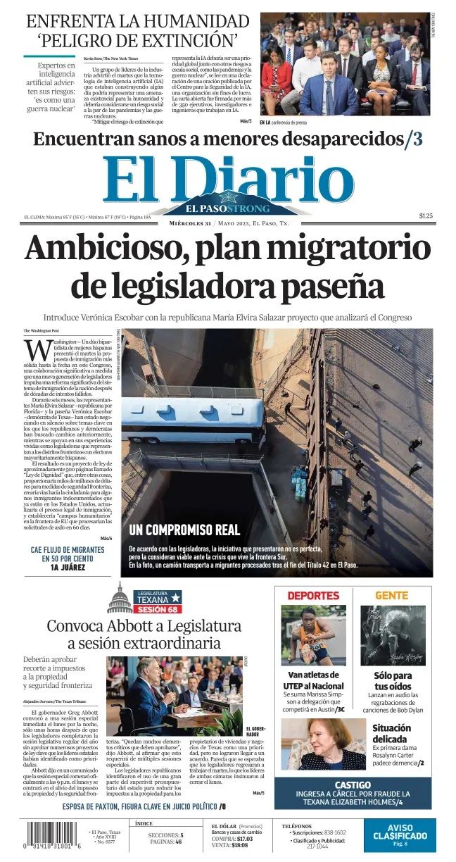 el diario de el paso Bob Dylan front cover