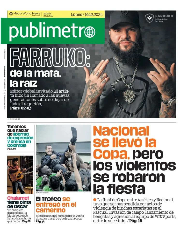 el publimetro Bob Dylan front cover