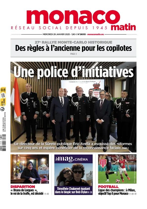 monaco-matin Bob Dylan front cover