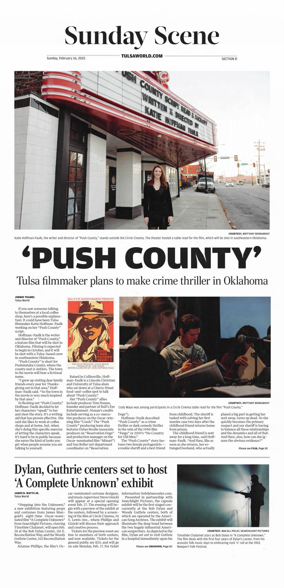 tulsa world Bob Dylan front cover