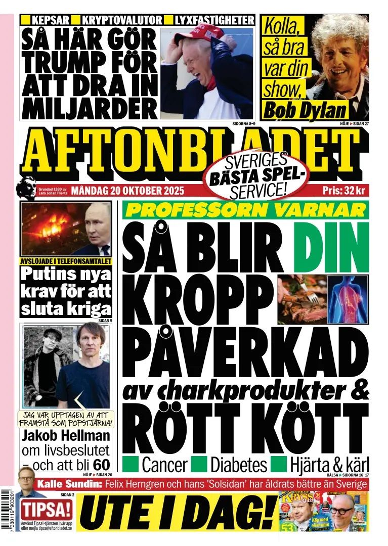 Aftonbladet Bob Dylan front cover