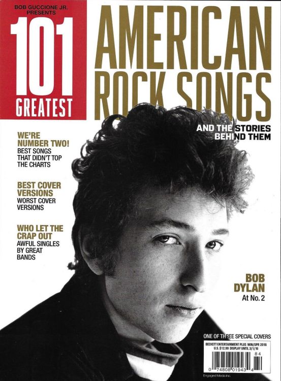 101 Greatest American Rock Songs magazine Bob Dylan front cover