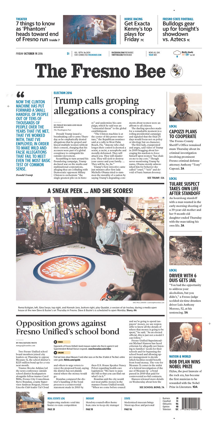 the fresno bee magazine Bob Dylan front cover