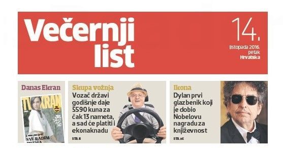 vecernji list 14 10 2016