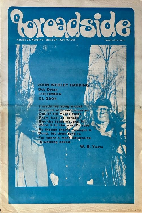 broadside of boston 1964 magazine Bob Dylan front cover