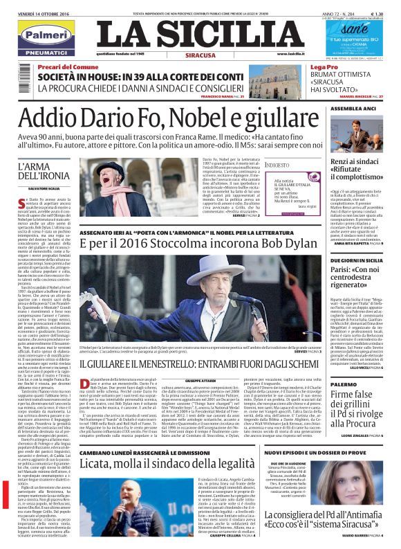 la stampa magazine Bob Dylan front cover