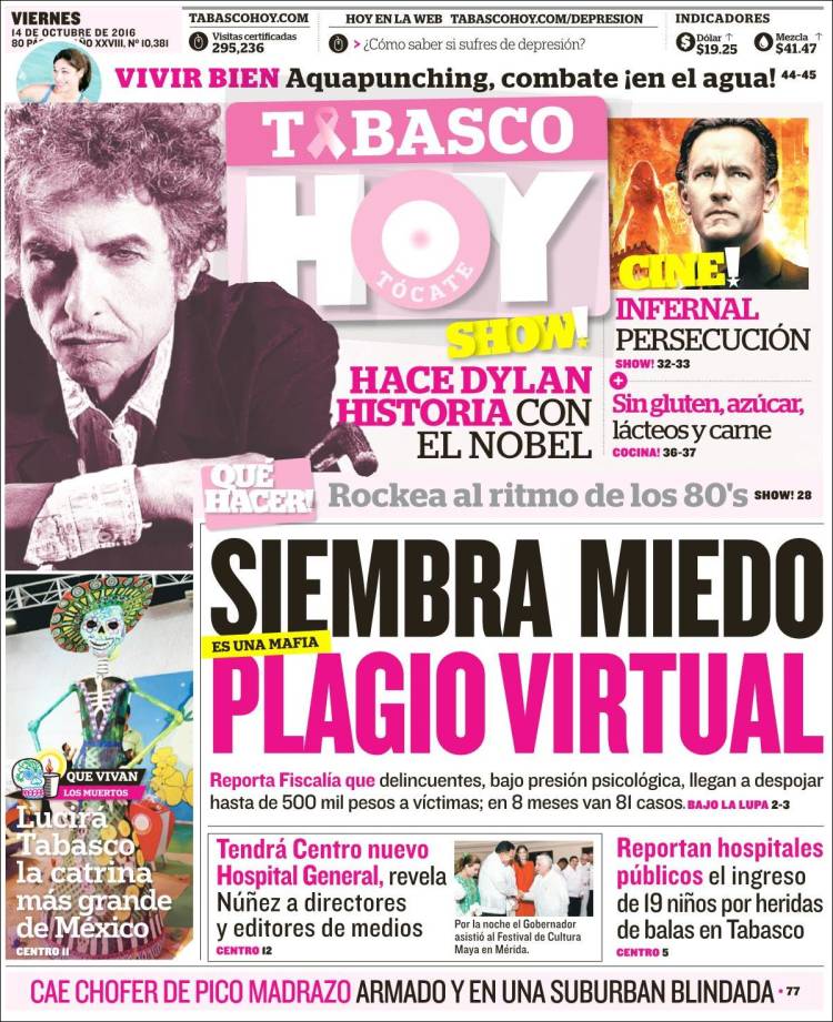 tabasco hoy magazine Bob Dylan front cover