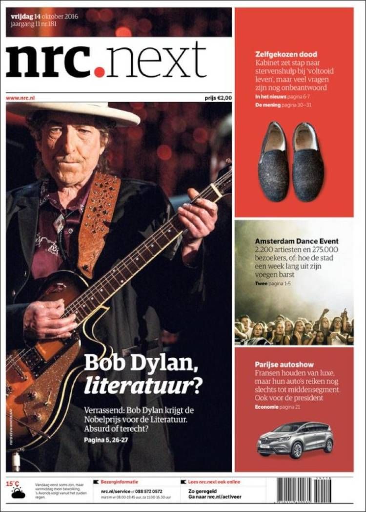 nrc next magazine Bob Dylan front cover