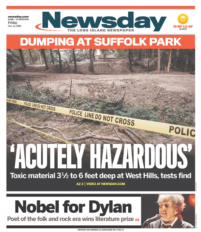 new days long island magazine Bob Dylan front cover