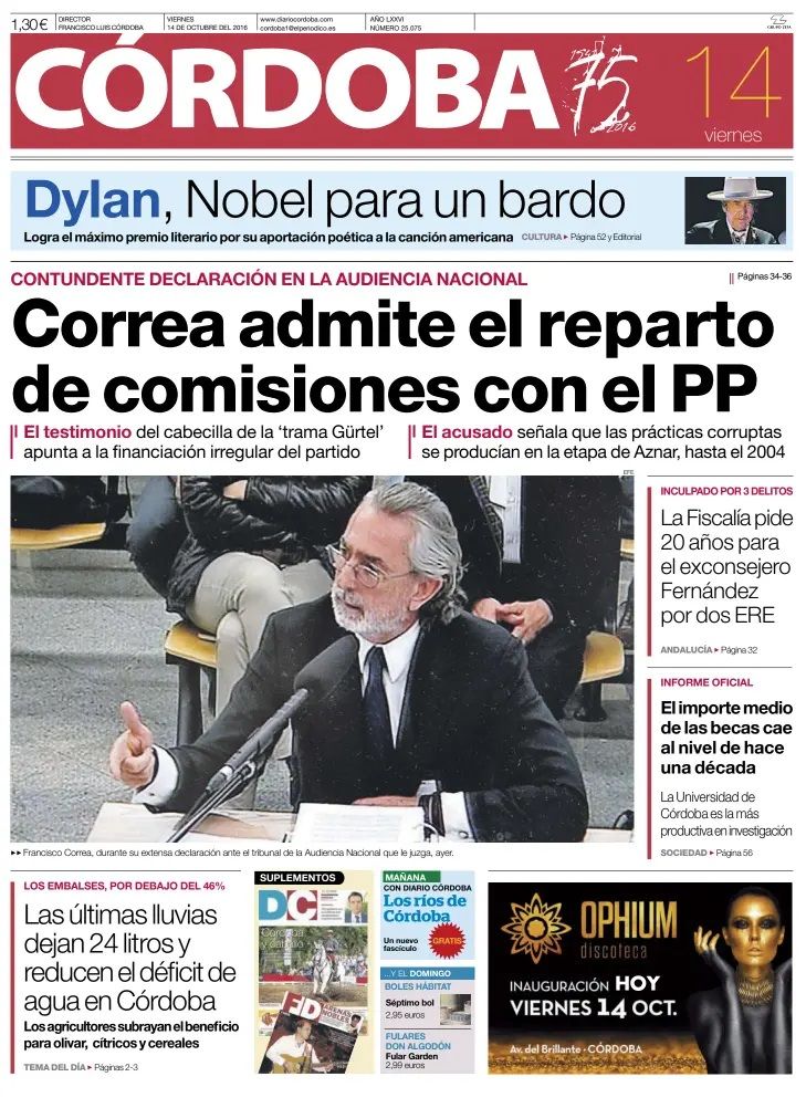 el comercio aviles Bob Dylan front cover