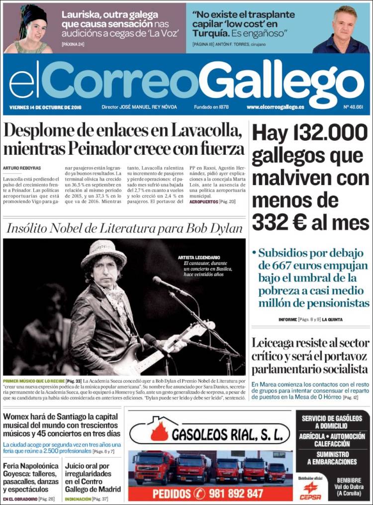 gallego magazine Bob Dylan front cover