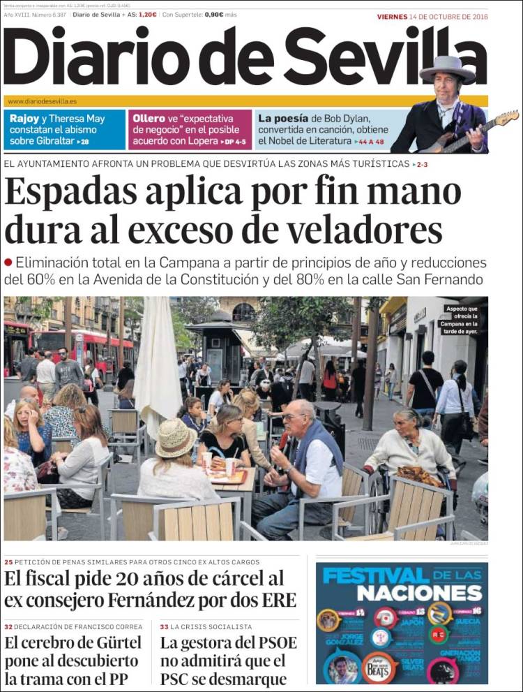 diario de sevilla magazine Bob Dylan front cover