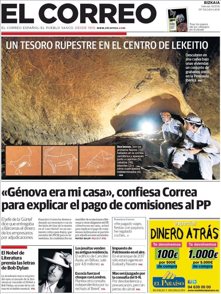 el correo pais vasco magazine Bob Dylan front cover