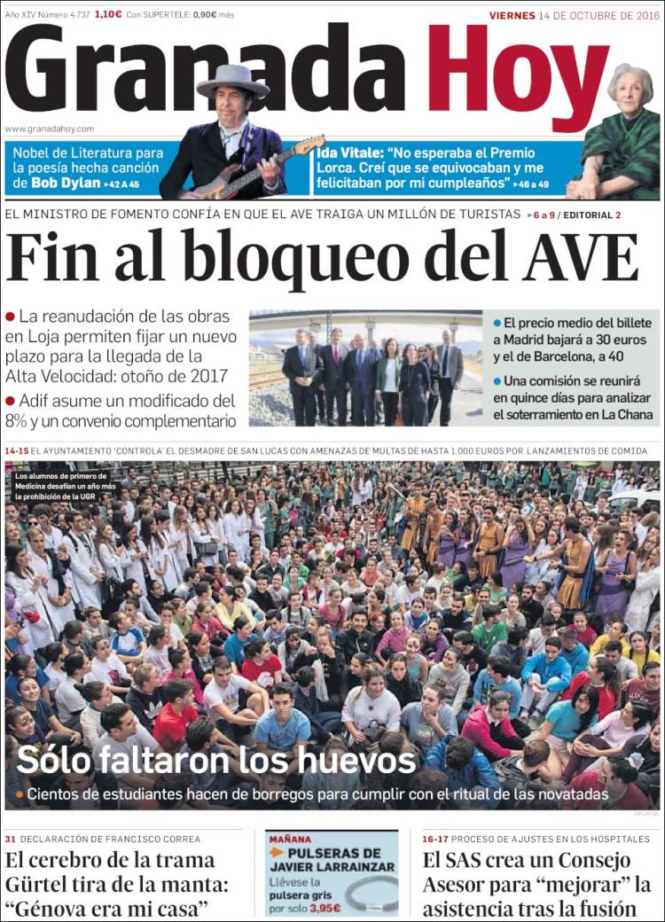 granada hoy magazine Bob Dylan front cover