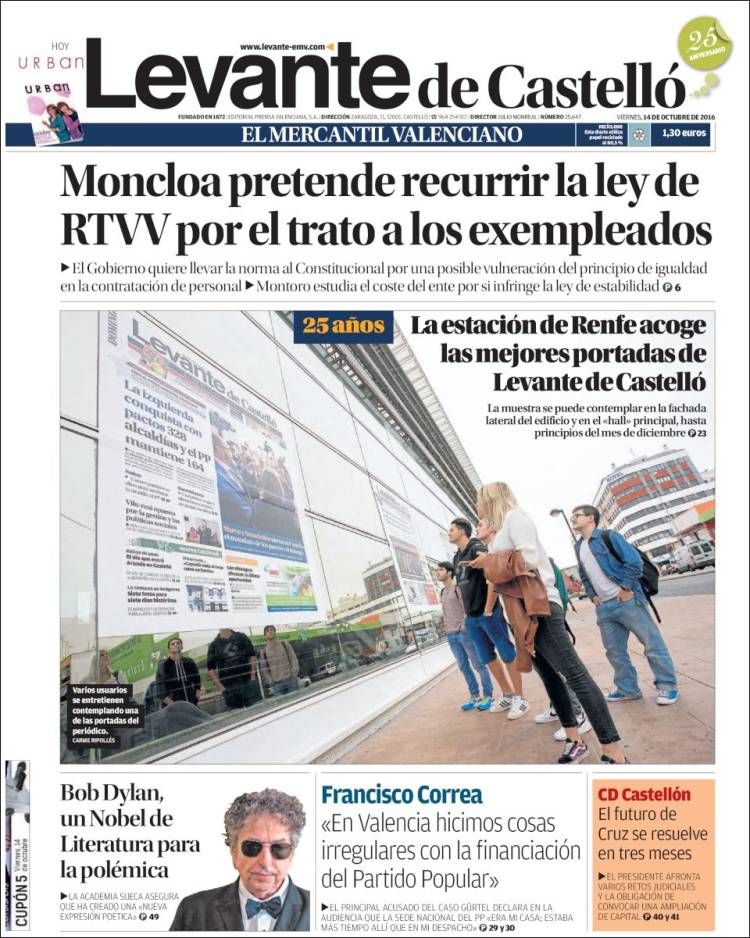 levante de castello magazine Bob Dylan front cover
