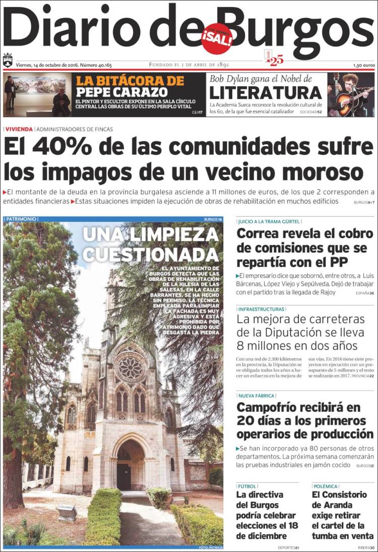 diario de almeria magazine Bob Dylan front cover