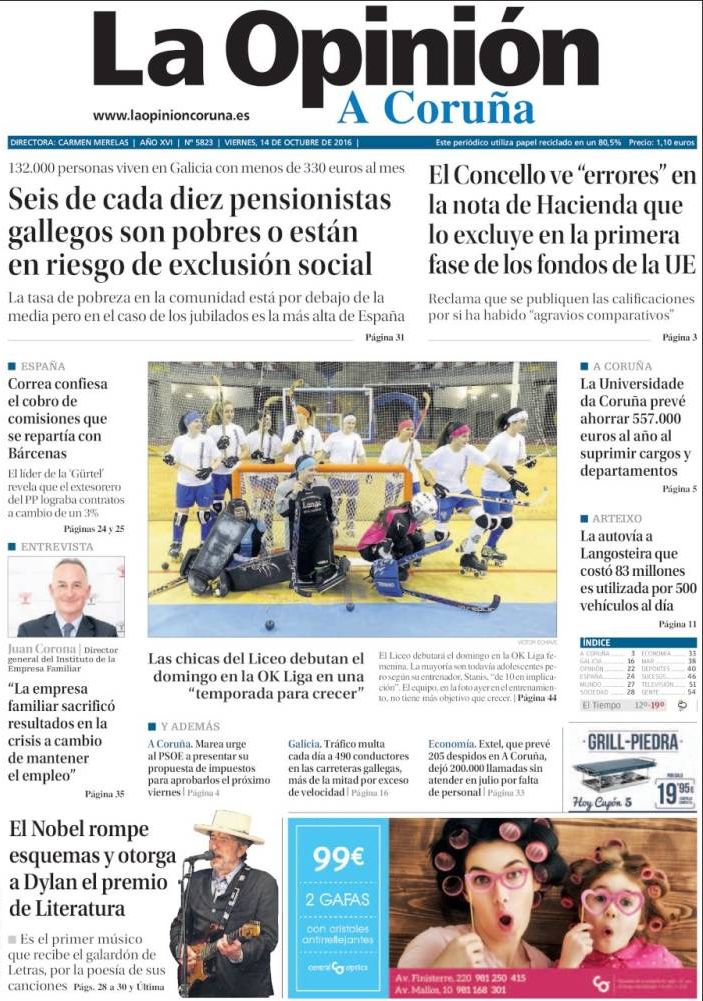 la opinin a coruna Bob Dylan front cover
