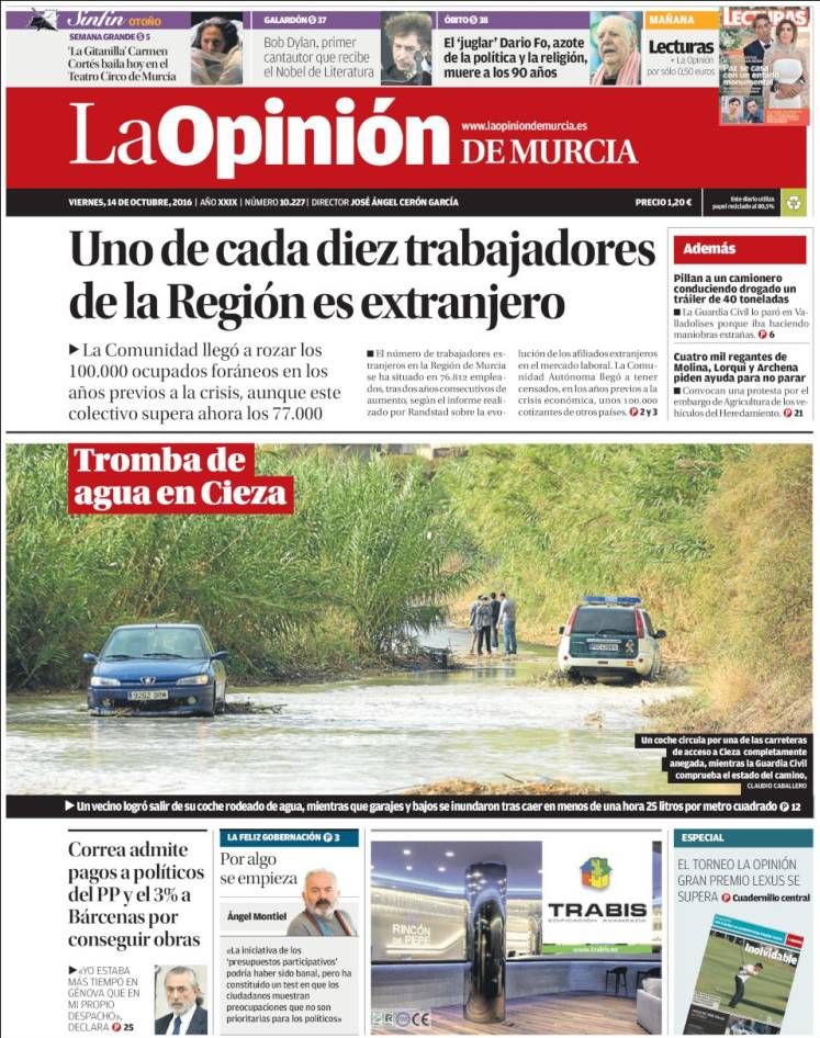 la opinin de murcia Bob Dylan front cover