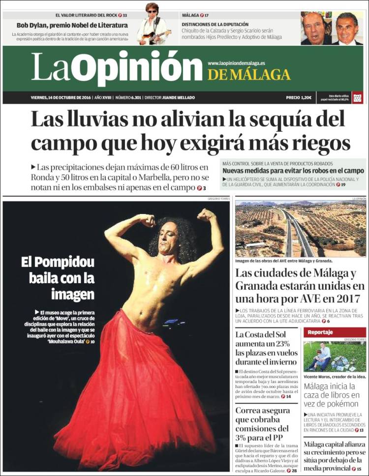 la opinin de malaga magazine Bob Dylan front cover