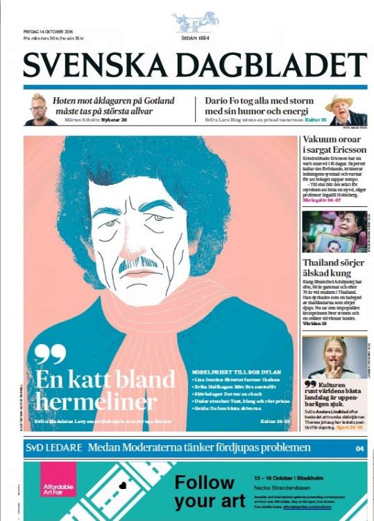 svenska daglabet magazine Bob Dylan front cover