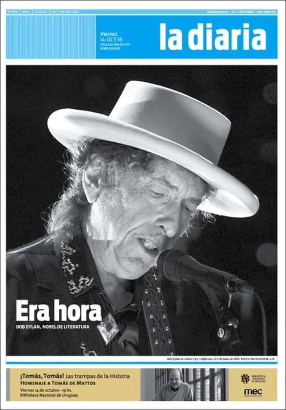 la diaria magazine Bob Dylan front cover