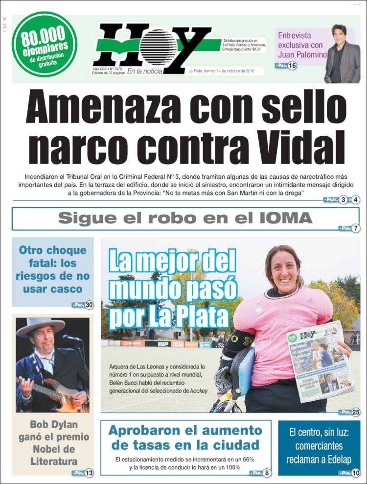 hoy 2016 magazine Bob Dylan front cover