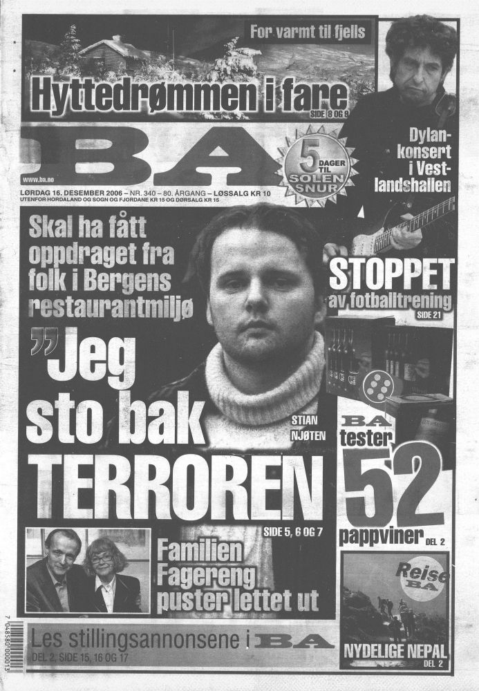 BA 16 dec 2006 norway magazine Bob Dylan front cover