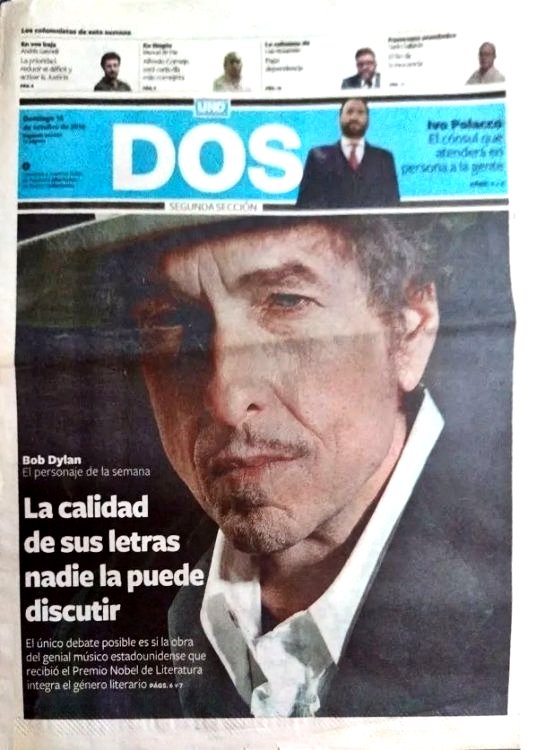 diario uno magazine Bob Dylan front cover