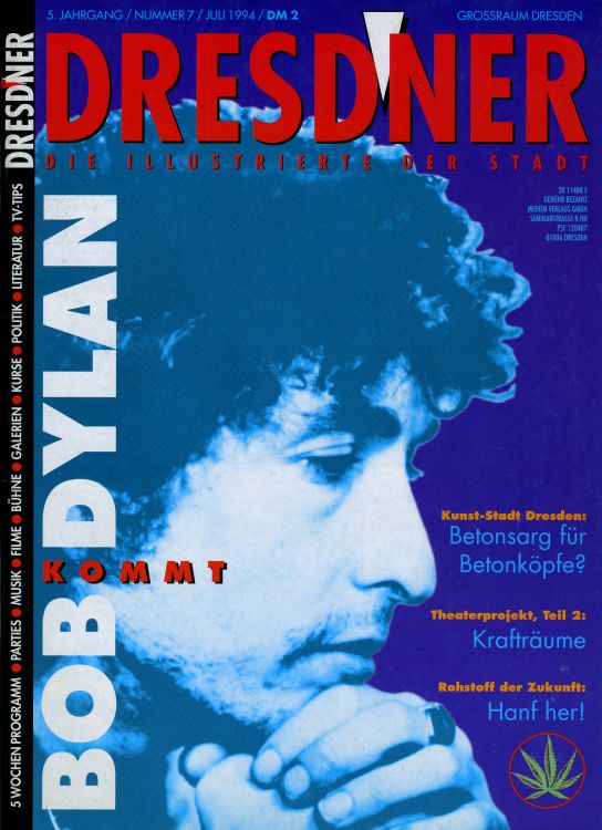 dresdner magazine Bob Dylan front cover