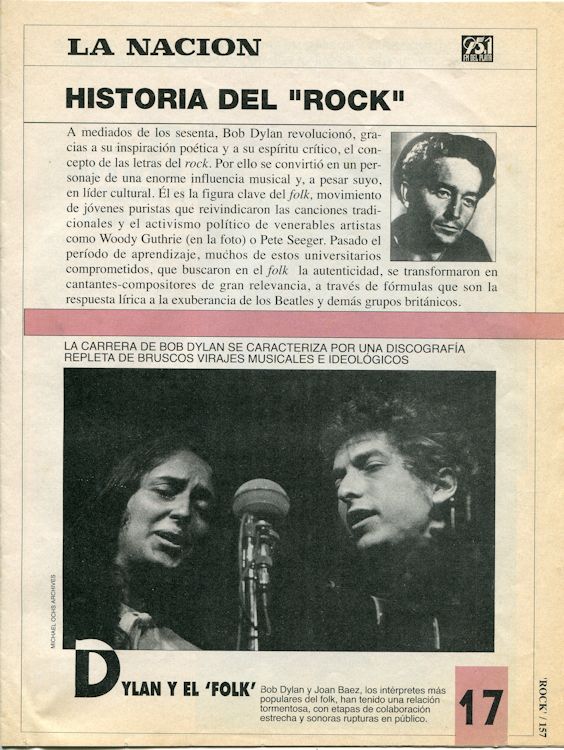la nacion argentina historia del rock Bob Dylan front cover