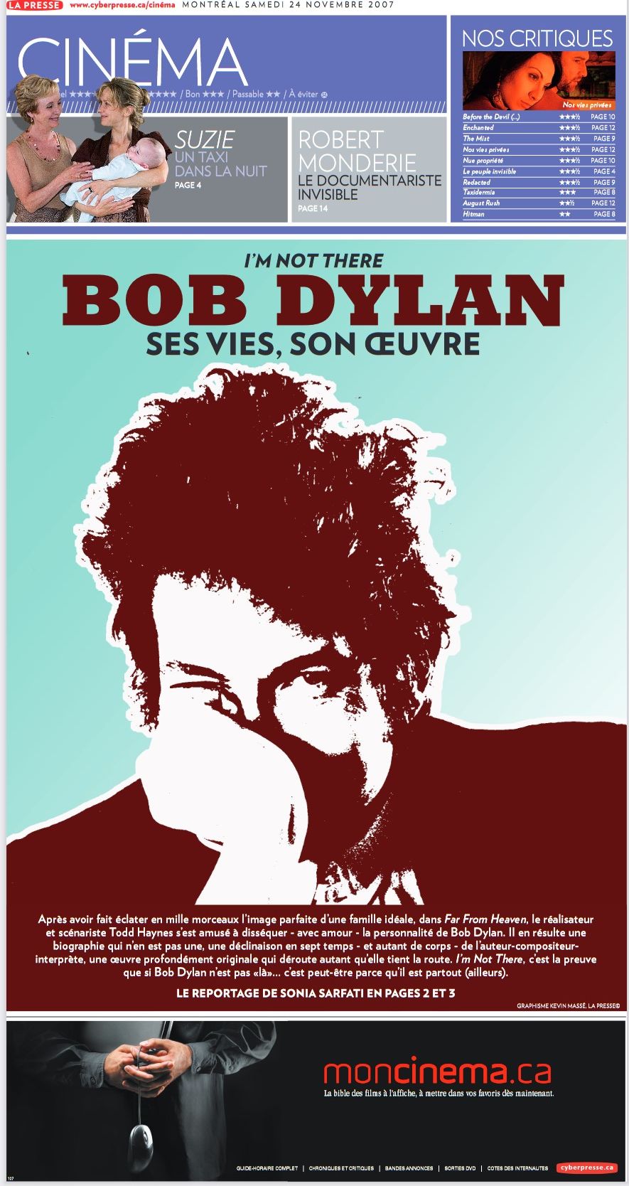 La Presse Bob Dylan front cover