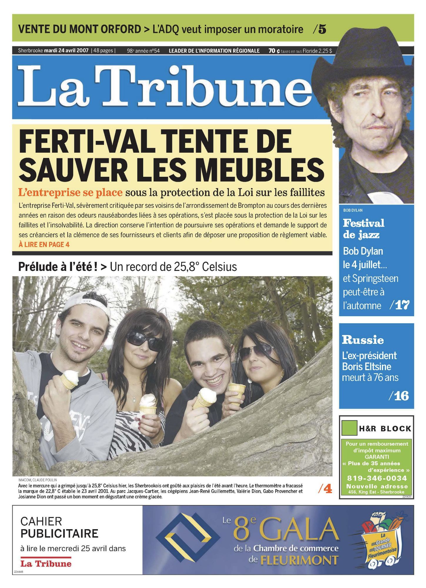 le devoir magazine Bob Dylan front cover