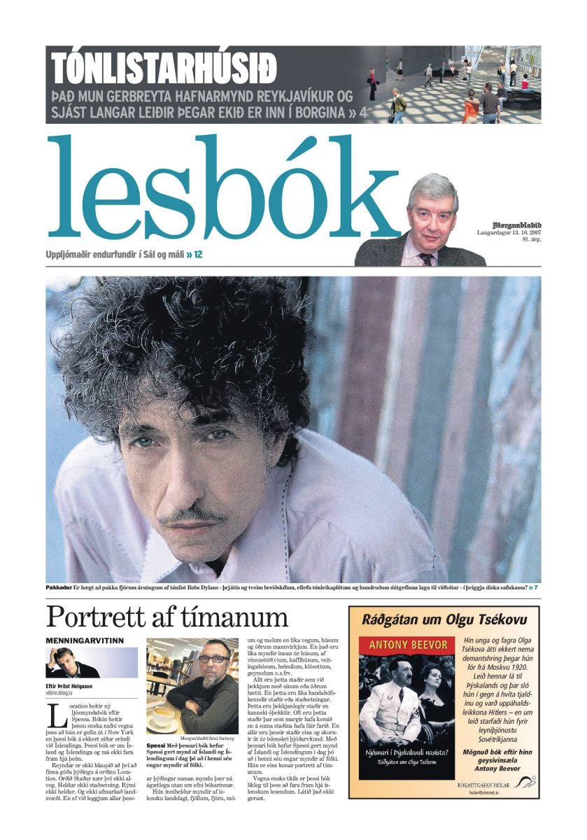 LESBÓK MORGUNBLAÐSINS iceland magazine Bob Dylan front cover