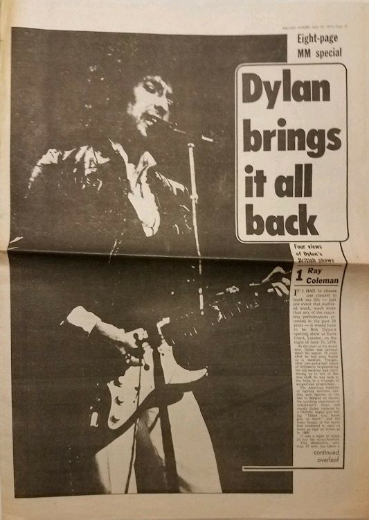 Melody Maker 24 June 1978 Bob Dylan 8 page special