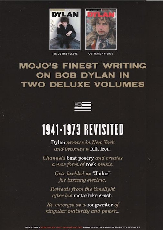 Mojo magazine Bob Dylan 1941-1973 front cover collector's series sleeve back