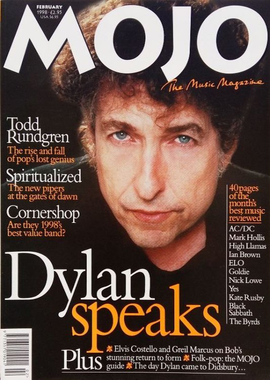 Mojo magazine February 1998 Bob Dylan front cover
