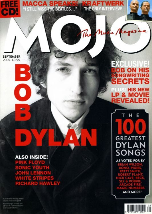 Mojo magazine September 2005 Bob Dylan front cover