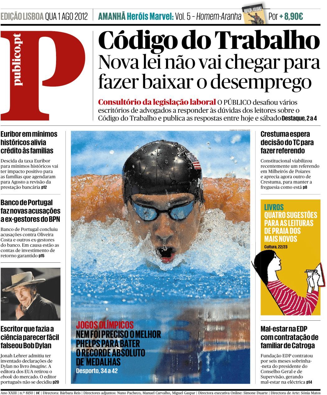 público portugal magazine 2012 Bob Dylan front cover
