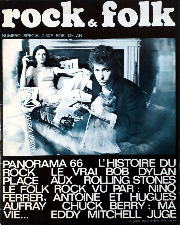 rock & folk pilot issue b&w magazine france  Bob Dylan front cover
