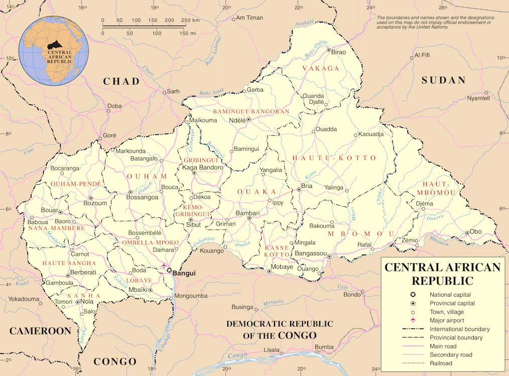 map of centrafrique